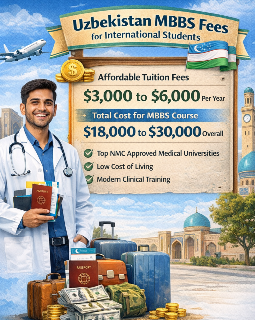 Uzbekistan MBBS fees 2026 for Indian students remains affordable for Indian students 