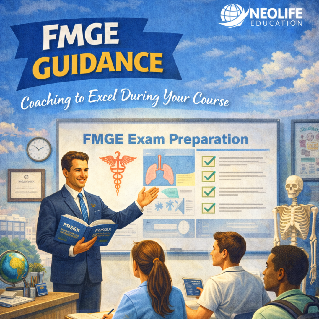 FMGE guidance by neolife education to students studying in abroad universities by expert doctors