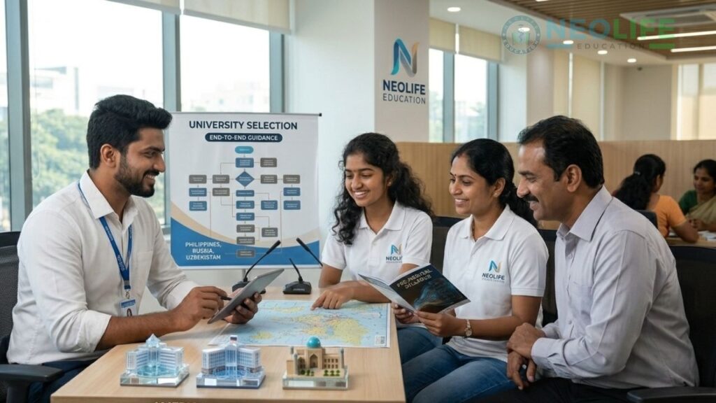 Role of Overseas MBBS Consultants is they take entire responsibility from getting admission to taking students to medical college 