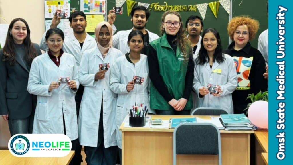 Indian students studying MBBS at OMSK State Medical University Russia