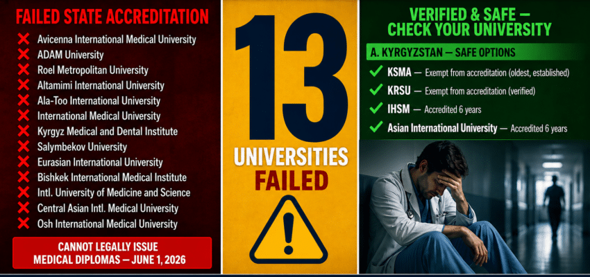 13 Medical Universities in Kyrgyzstan Just Lost Their Accreditation