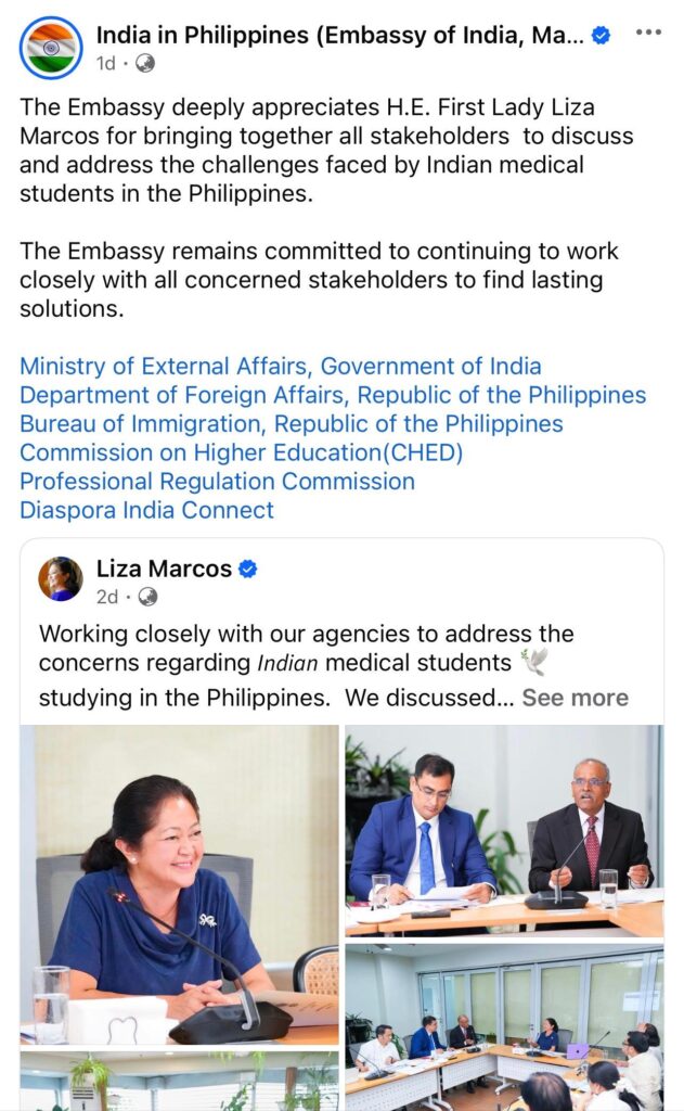 Indian Embassy Official post from Facebook